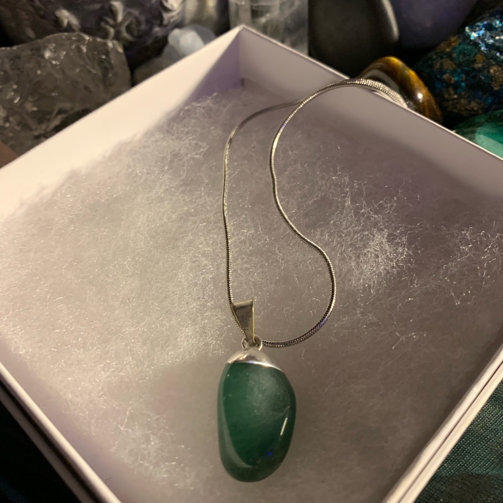 Alchemy63 Handmade Sterling & Jade Crystal Pendant